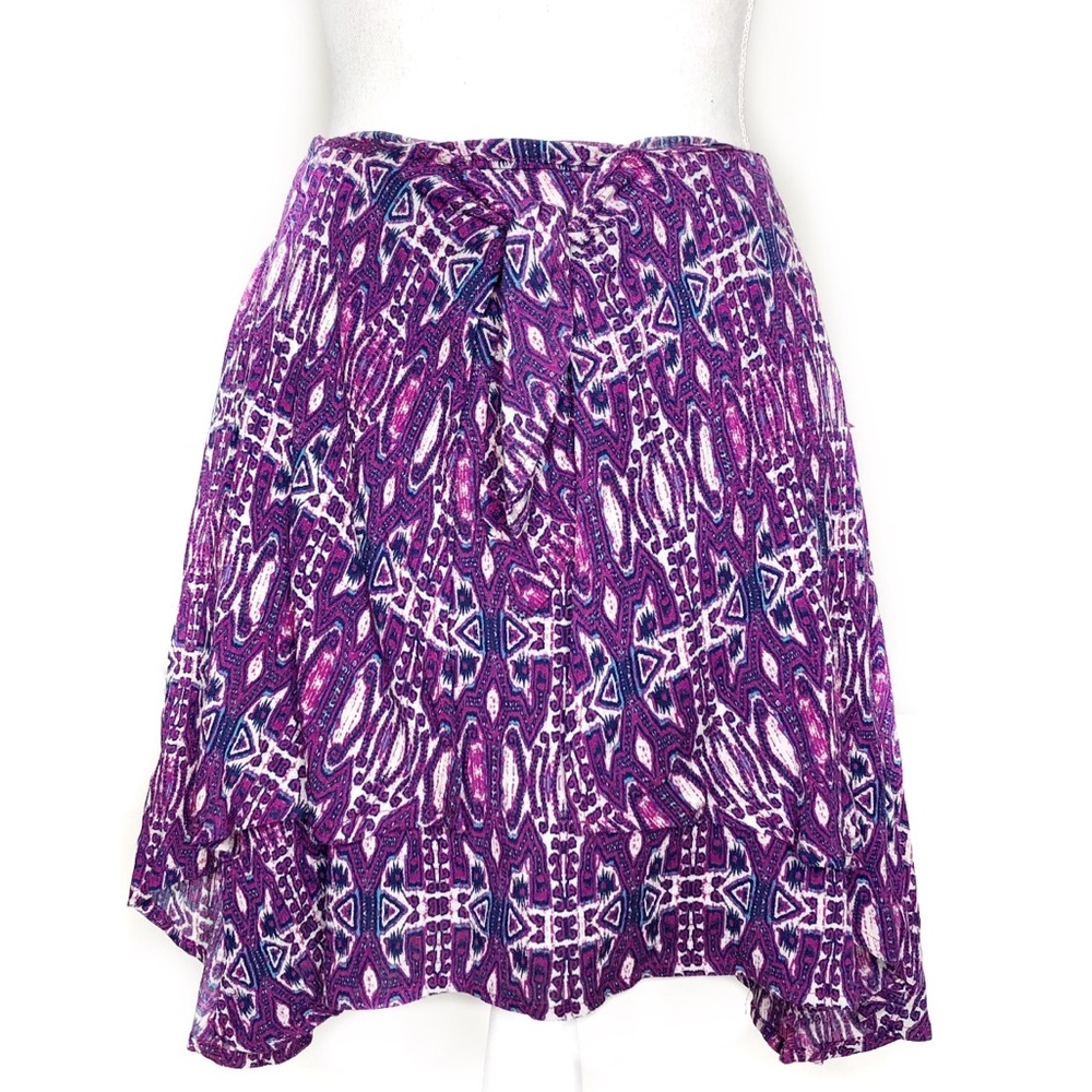 Xhilaration Purple Tie Front Skirt 100% Rayon Sz M